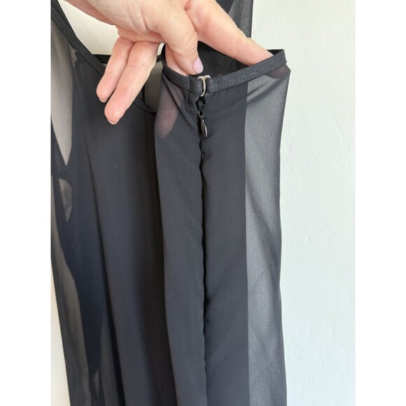 Womens Sheer Black Mesh Wide Leg Spaghetti Strap Jumpsuit Romper Festival Fall - Picture 4 of 7